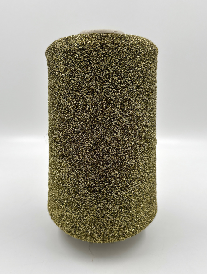 Пряжа Lurex, Italia, па, цвет черное золото, 100% па, цвет черное золото, Italia — фото пряжи Cozy Wool